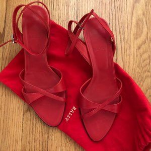 BALLY vintage sandals red leather strappy sandals size US 9